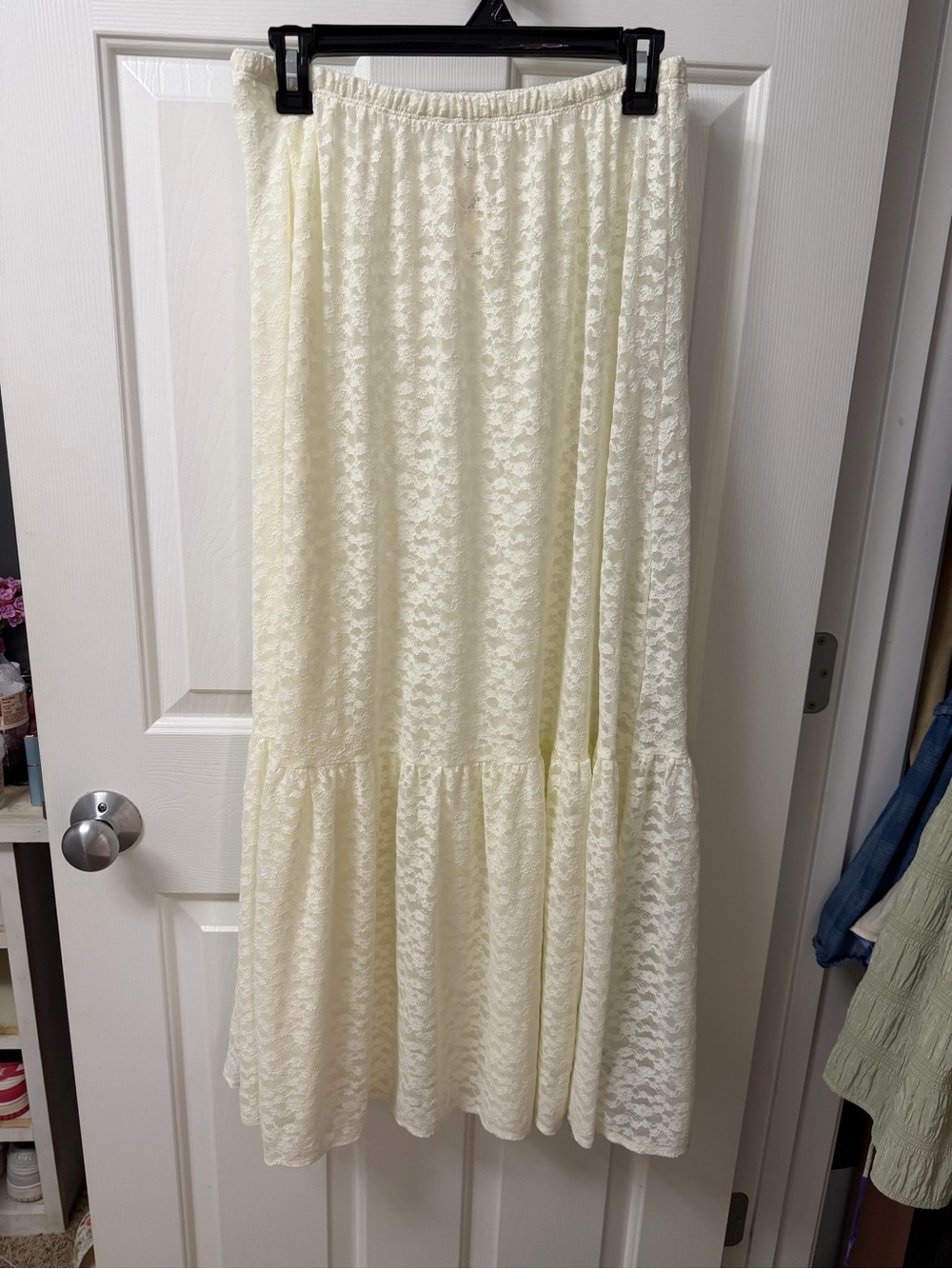 aerie White Lace Maxi Skirt